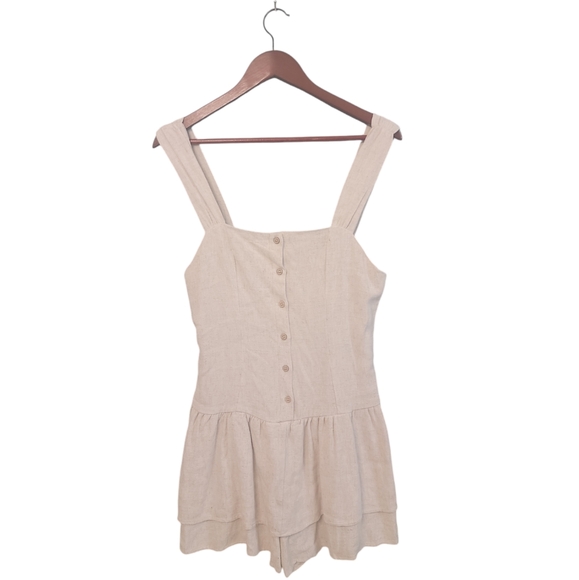 The Post Clothing Linen Blend Coastal Beachy ‎ Romper Size Medium - Picture 1 of 11